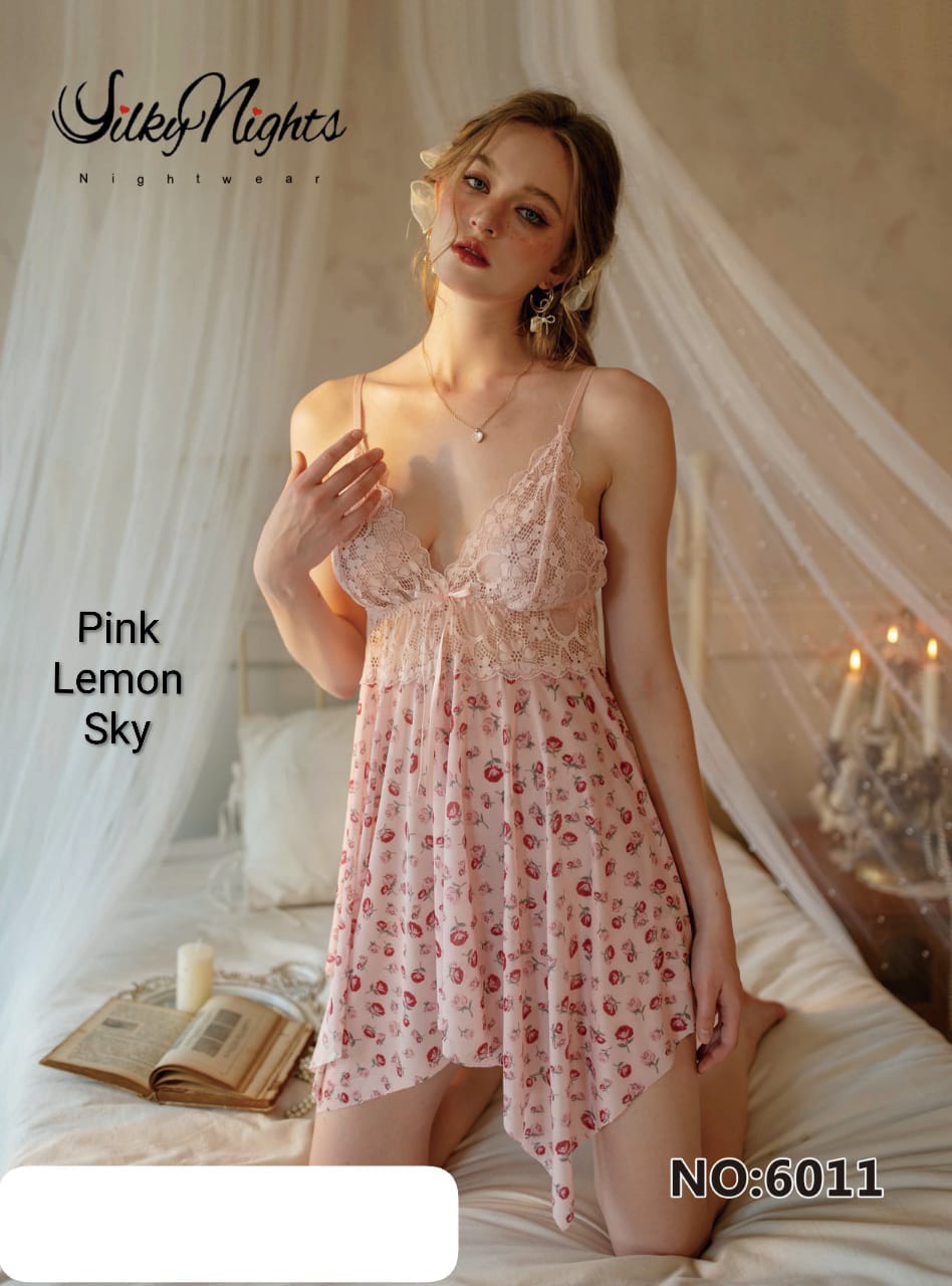 Silky Nights Women Sheer Net Babydoll Set